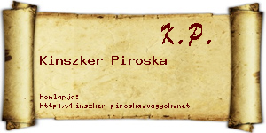 Kinszker Piroska névjegykártya
